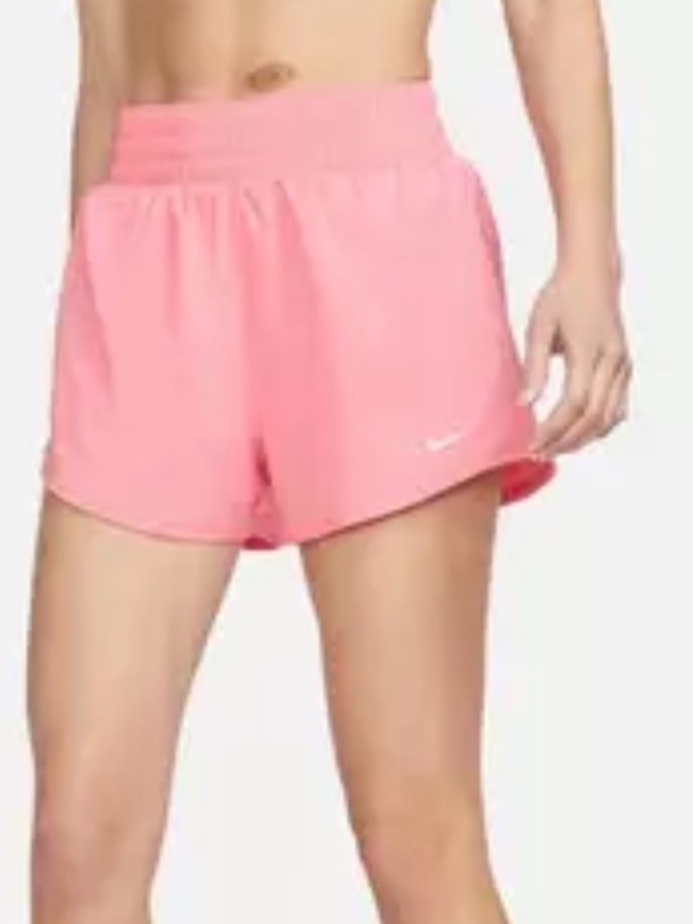 Nike One Dri-FIT High-Rise 3" Shorts-Pink Medium lined elastic waist